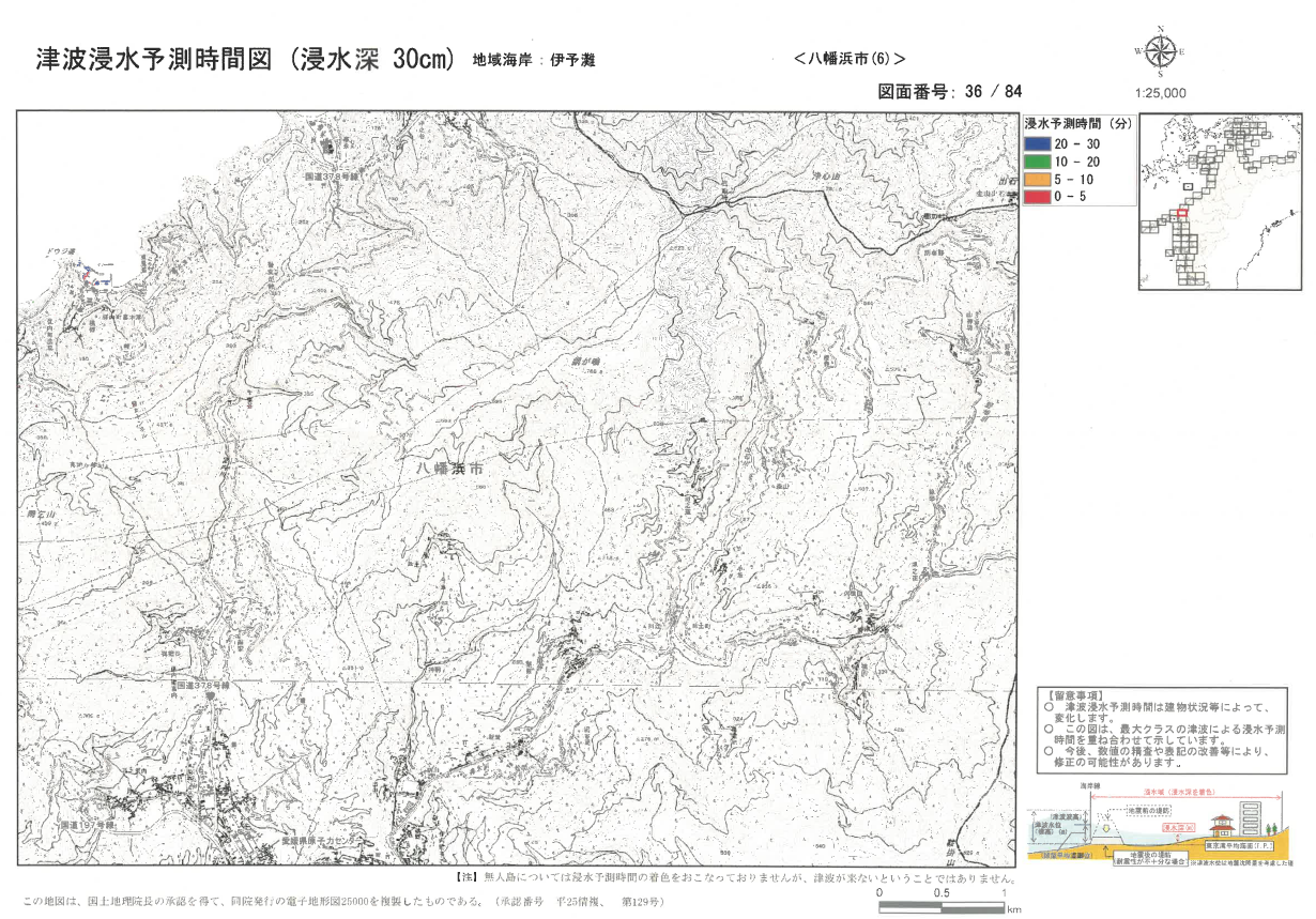 津波浸水予測時間図サムネイル（伊予灘２）