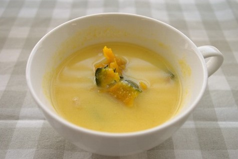 ごろごろかぼちゃのコーンスープ